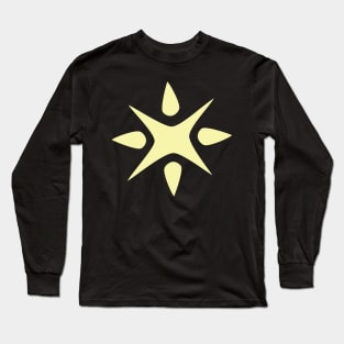 Large Geometric abstract snowflake in pale yellow Long Sleeve T-Shirt